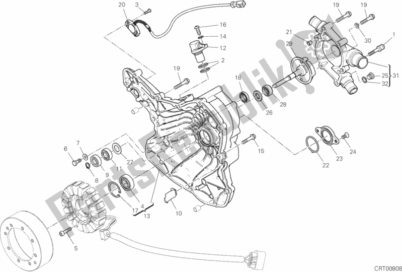 Alle onderdelen voor de Generator Deksel van de Ducati Multistrada 1260 Enduro 2020